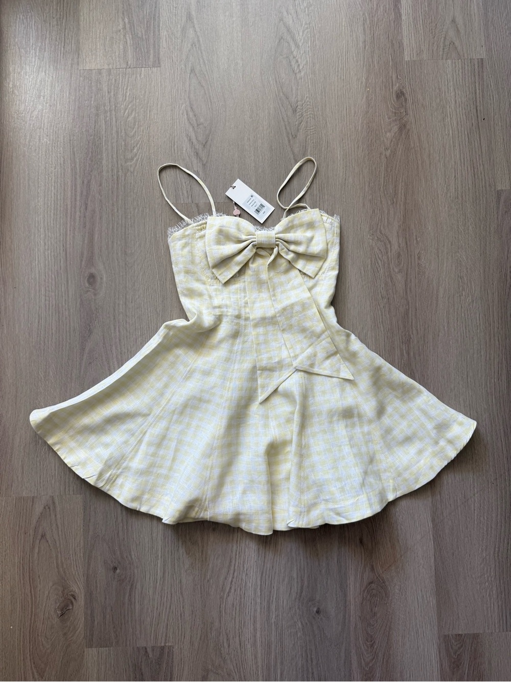 LoveShackFancy CLARINE GINGHAM BOW MINI DRESS - Picture 7 of 15